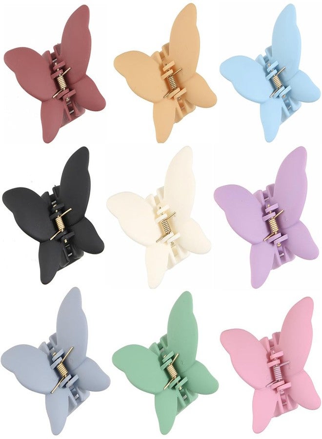 ALIMITOPIA Butterfly Hair Claw Clip Non Slip Matte Hairpin Barrette Headdress Bobby Pins Headwear Hair Jaw Clamp Clip Accessories for Women Girl Thick Thin Hair(Medium 2.7 inches;9pcs) - Image 1
